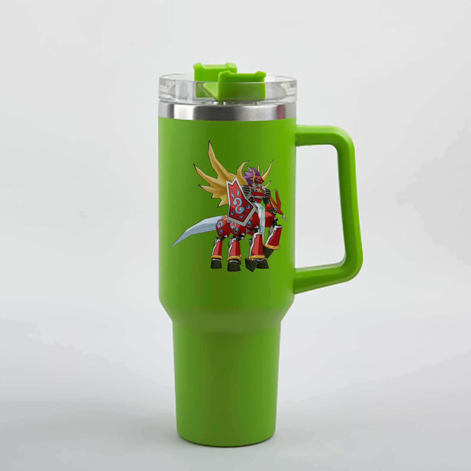 （画像用） Digimon デジタルモンスター/デジモン 1200mL車用タンブラー - クリスタルステッカー（プラスチックストロー付き）